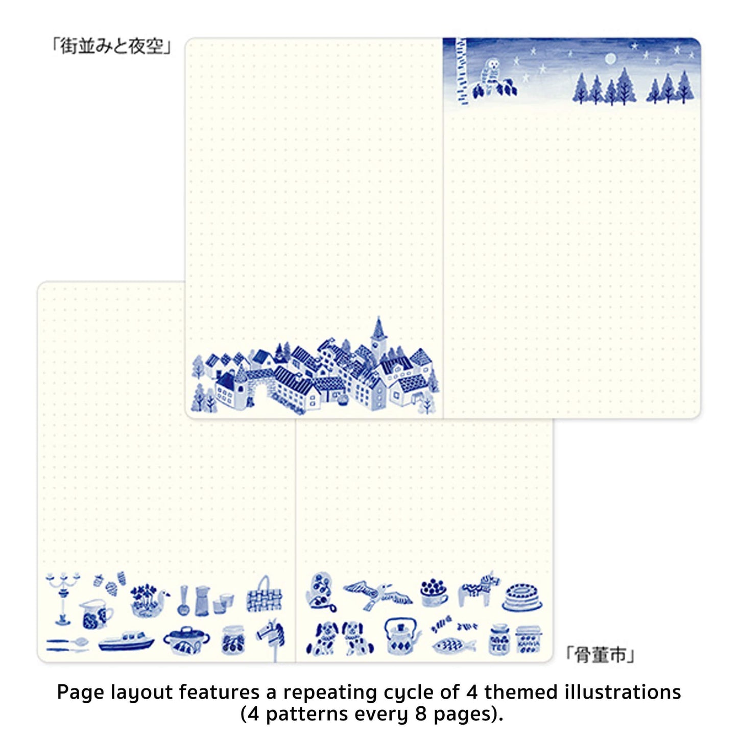 Midori Yuru Log Notebook B6 Blue Nordic - Notebooks