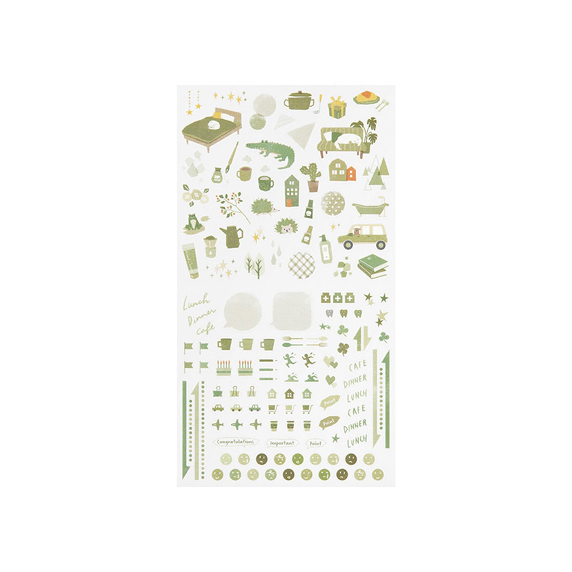 Midori Journal Sticker - Moss Green Tone - Sticker Sheets