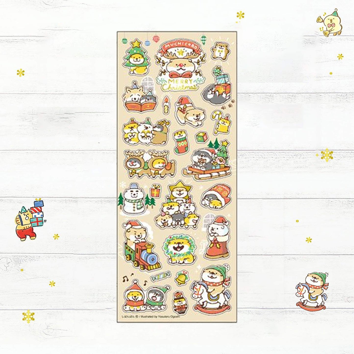 Mind Wave 2025 Winter Selection Foil Washi Sticker - Shibanban Muchikoro Christmas - Sticker Sheets
