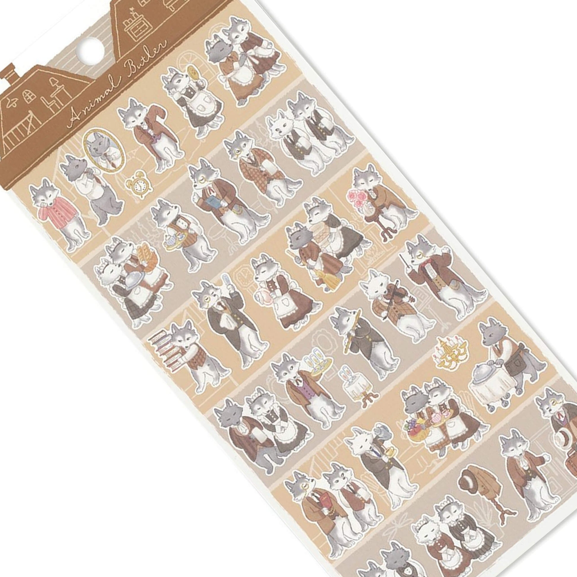 Mind Wave Animal Butler Sticker - Wolf - Sticker Sheets