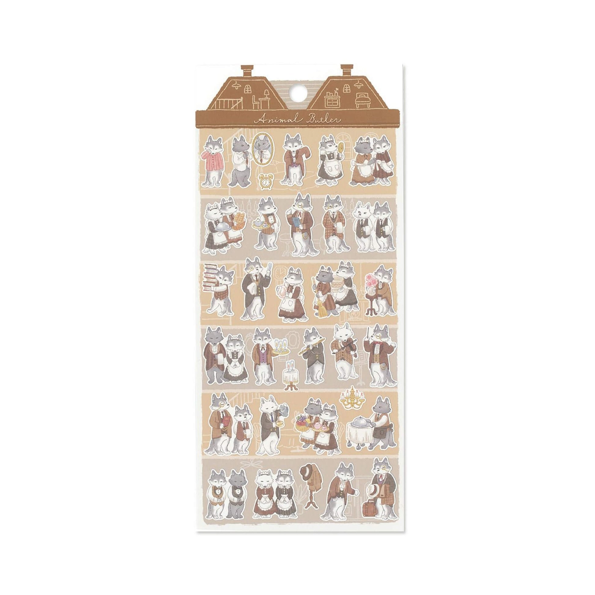 Mind Wave Animal Butler Sticker - Wolf - Sticker Sheets