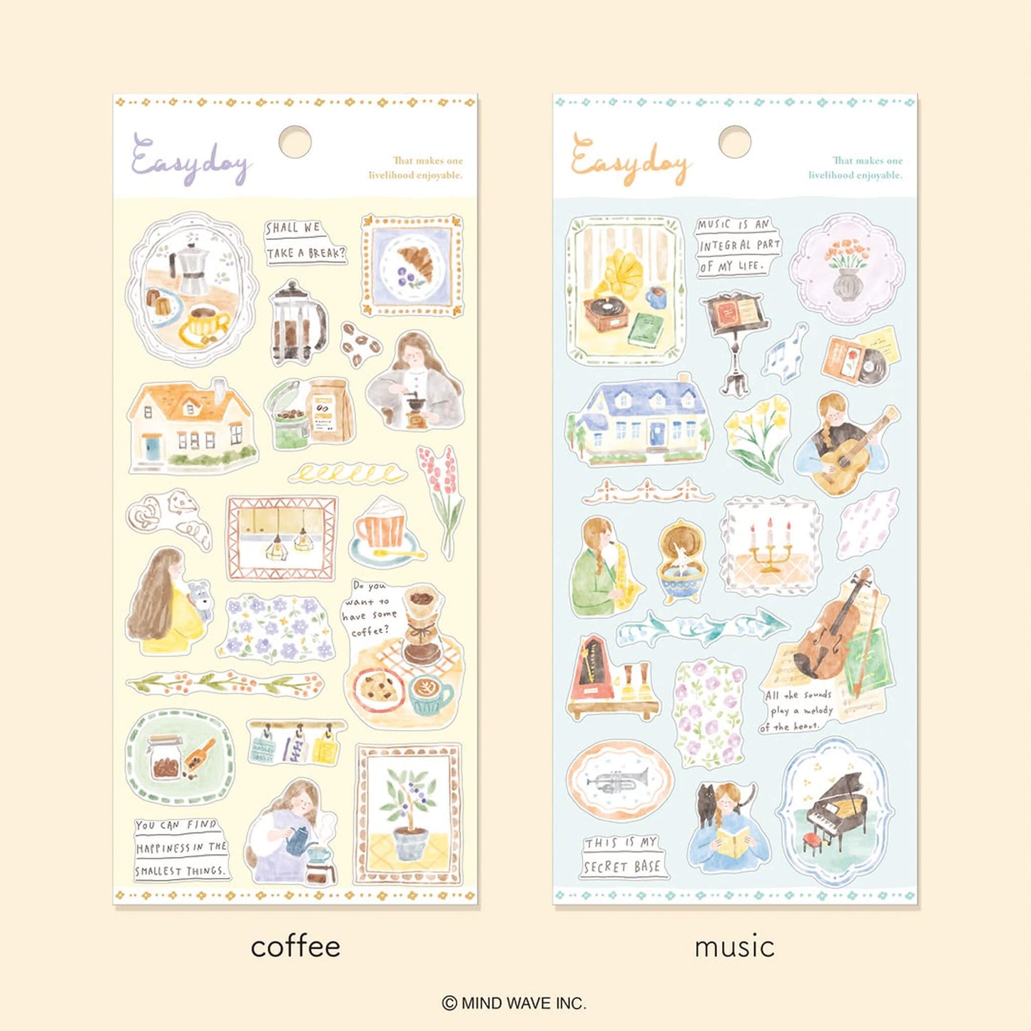 Mind Wave Easy Day Sticker - Coffee - Sticker Sheets