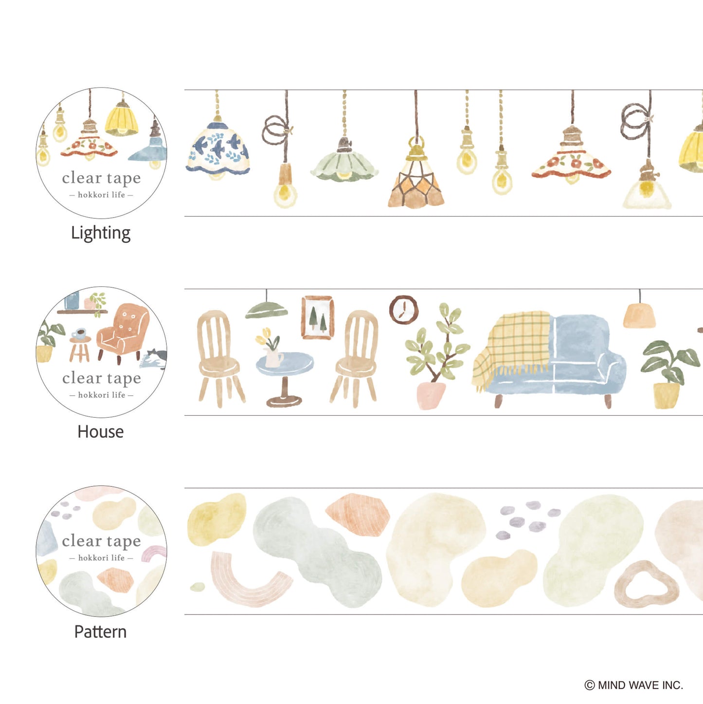 Mind Wave Hokkori Life Clear Tape - House - PET Film Tapes