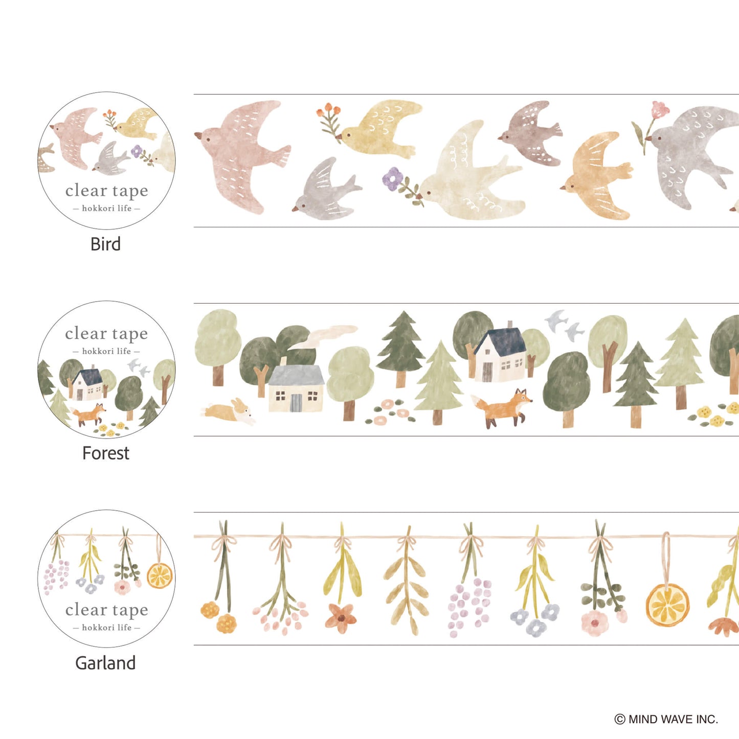 Mind Wave Hokkori Life Clear Tape - House - PET Film Tapes