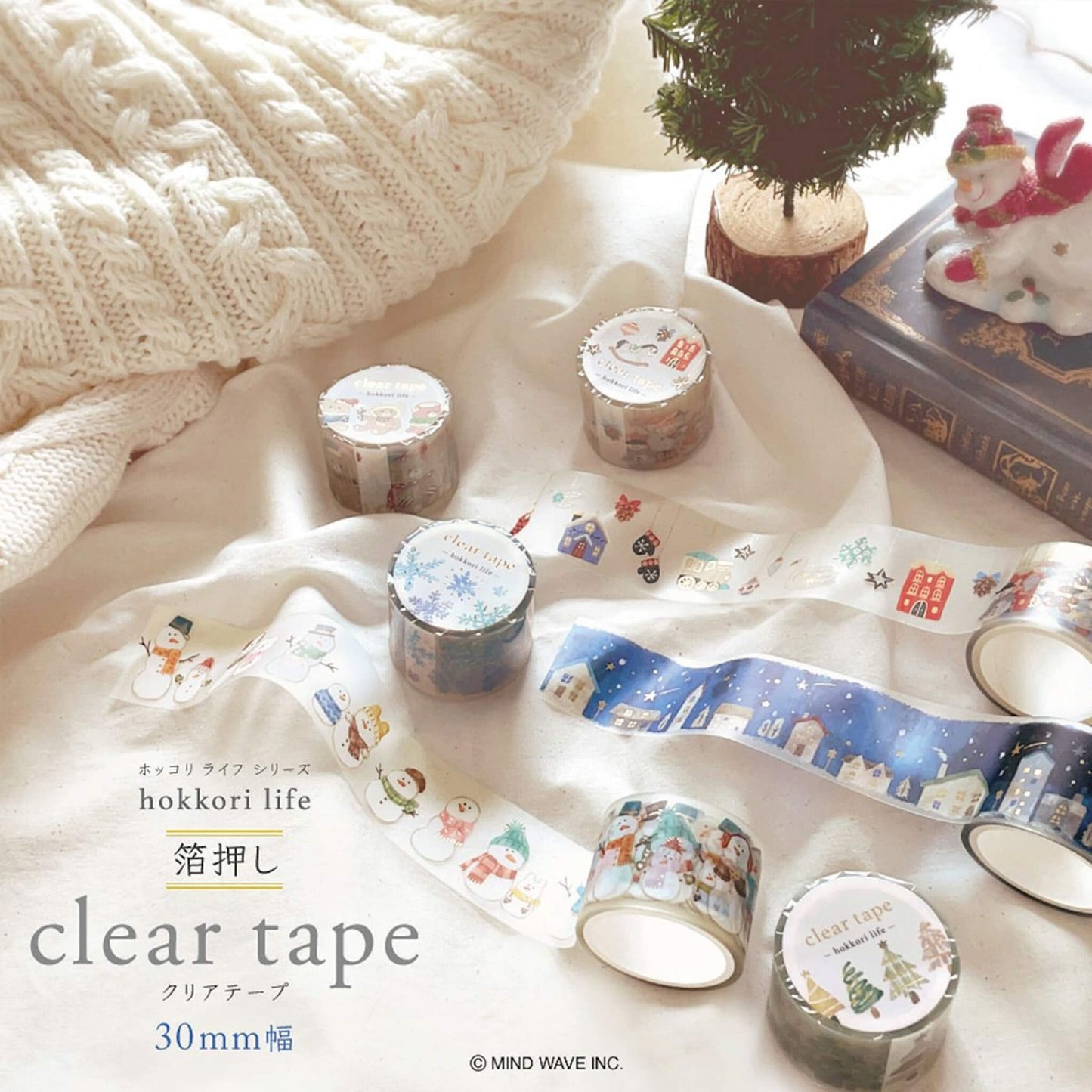 Mind Wave Hokkori Life Foil Clear Tape - Bear - PET Film Tapes