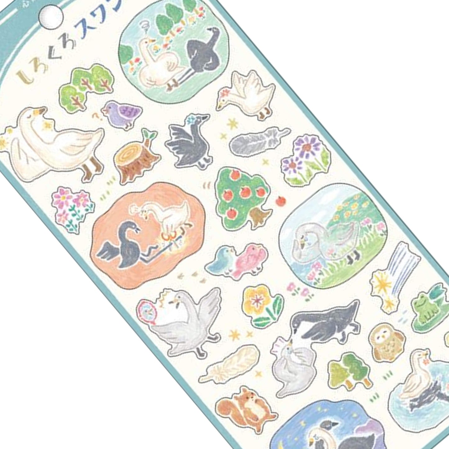 Mind Wave Picture Book Sticker - Black & White Swan - Sticker Sheets