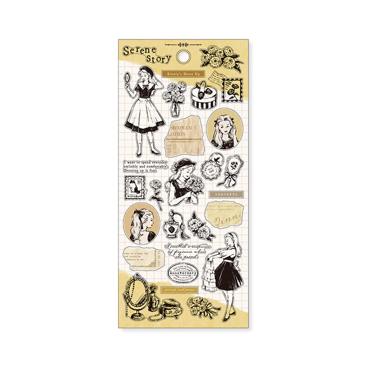 Mind Wave Serene Story Sticker - Zinnia's Dress Up - Sticker Sheets