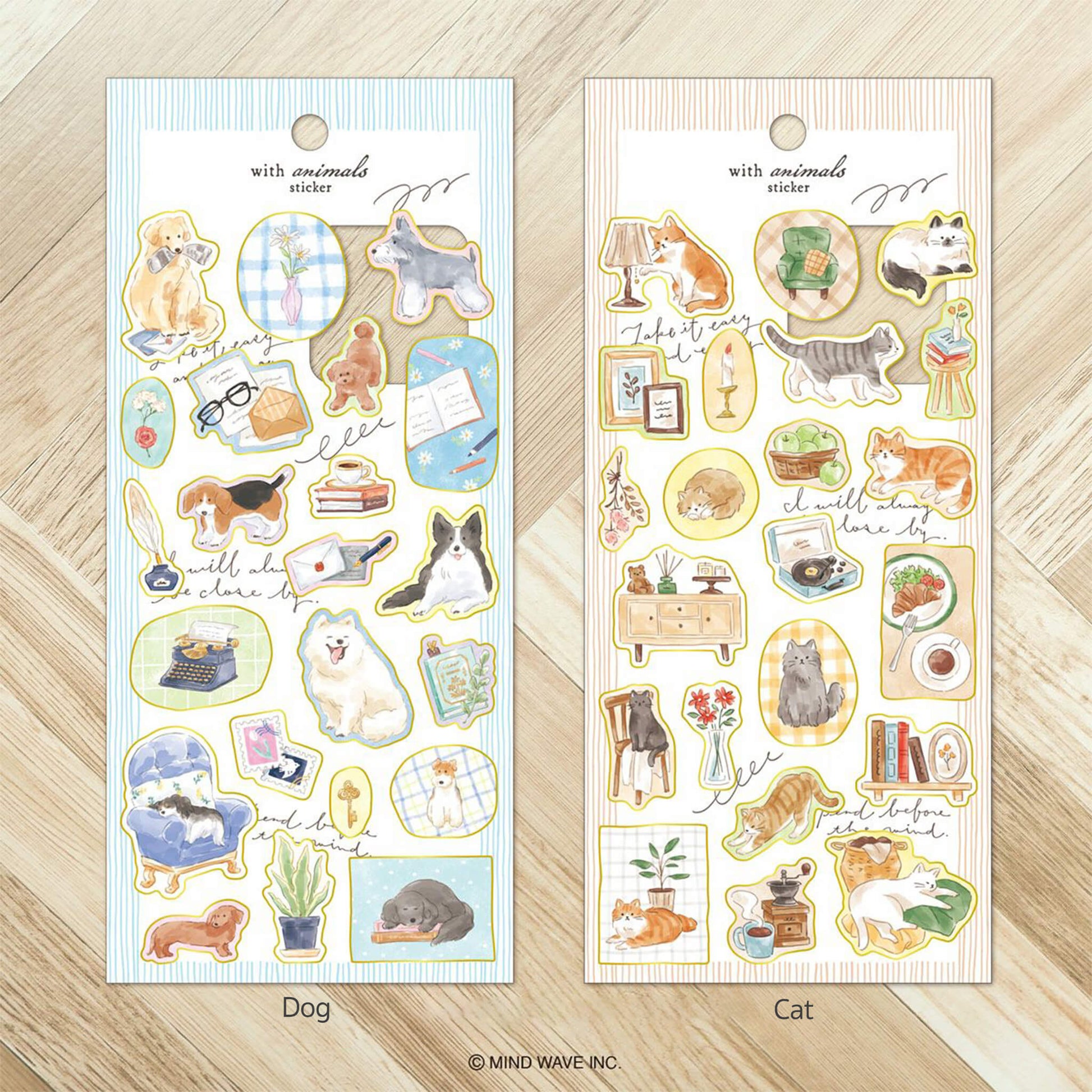 Mind Wave With Animal Sticker - Dog - Sticker Sheets