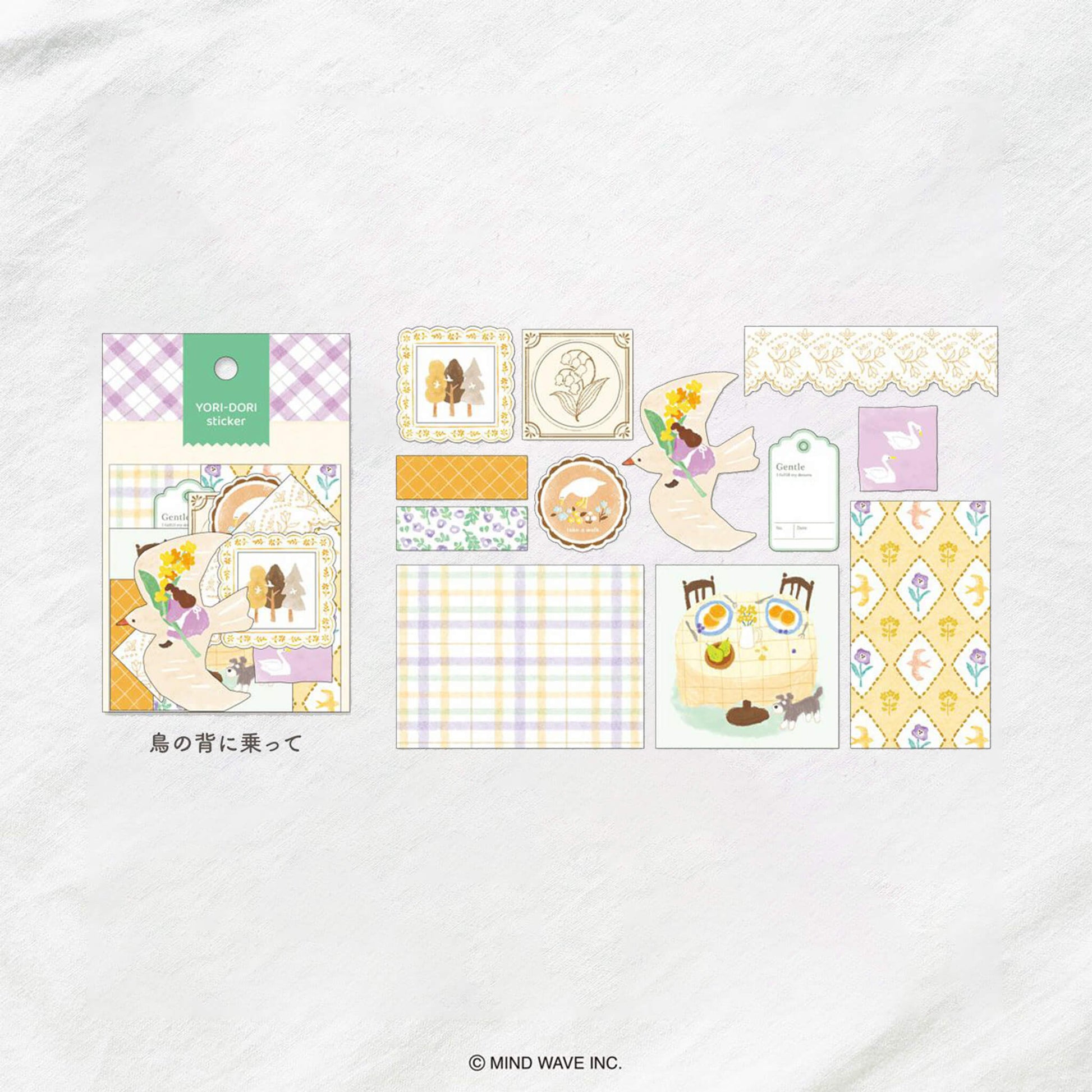 Mind Wave Yori - Dori Flake Sticker - Riding on the Back of a Bird - Flake Stickers