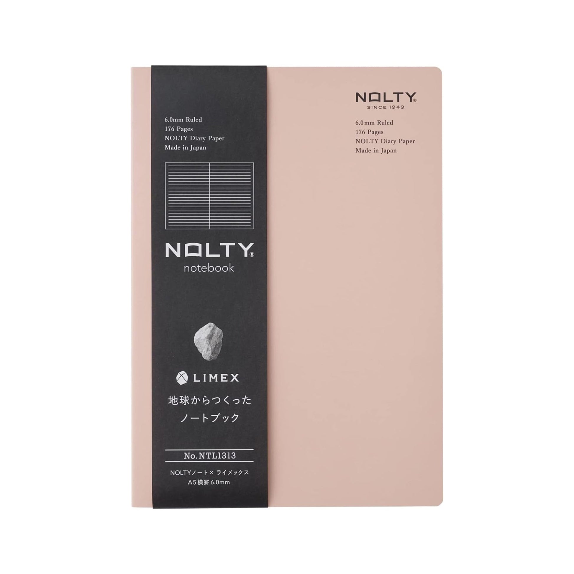 NOLTY Note × LIMEX A5 - Horizontal Ruled Type - Sand Pink - Notebooks