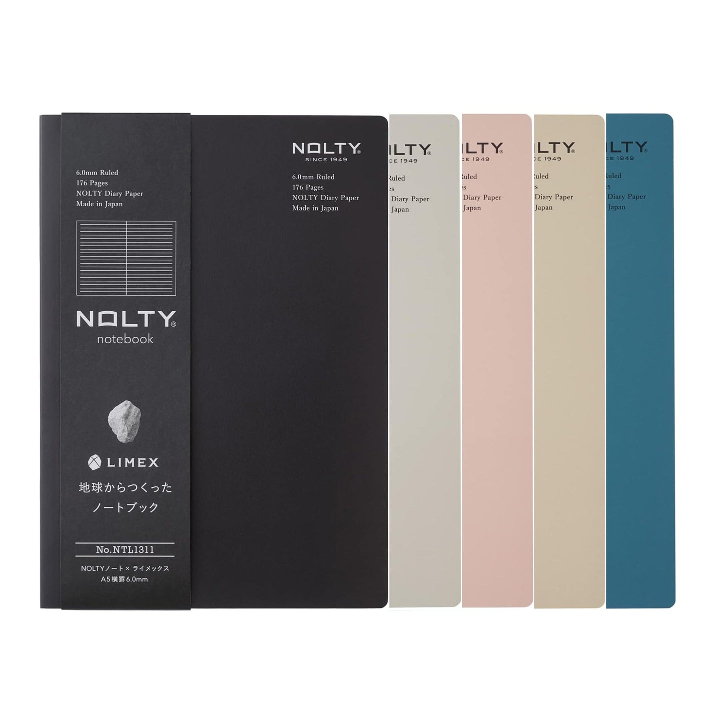 NOLTY Note × LIMEX A5 - Horizontal Ruled Type - Granite Black - Notebooks