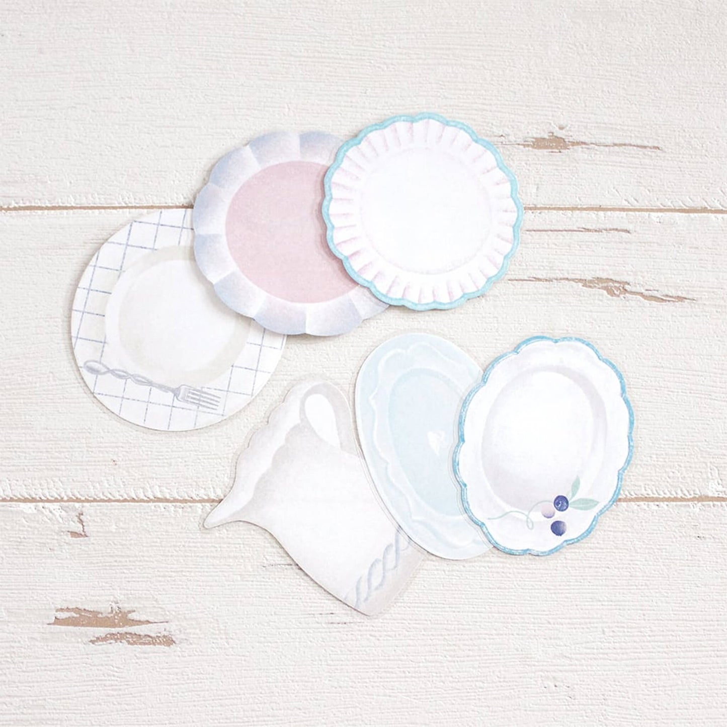 Papier Platz × Alacarudo Flake Sticky Notes - Swan Afternoon Tea - Sticky Notes