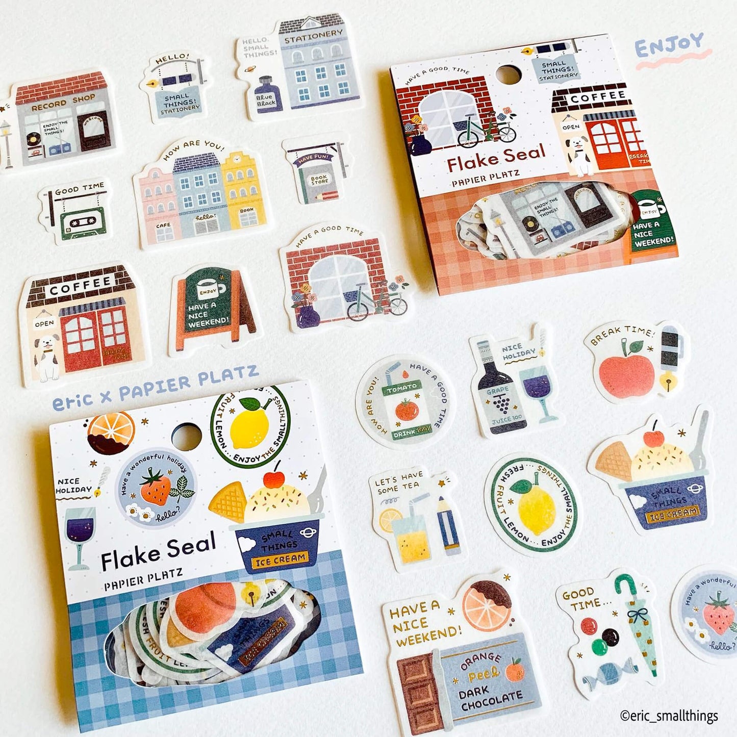 Papier Platz × Eric Gold Foil Flake Sticker - Fruits - Flake Stickers