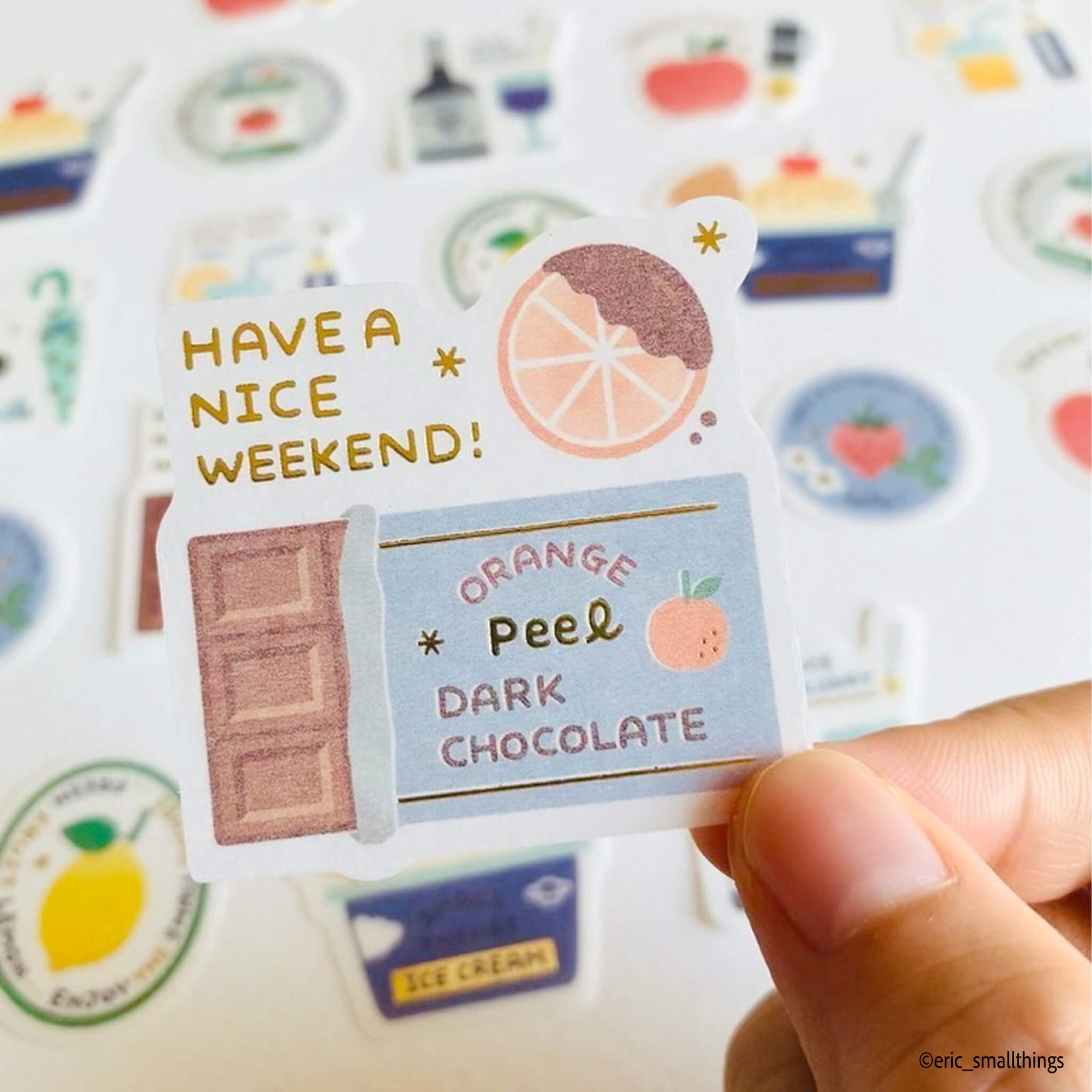 Papier Platz × Eric Gold Foil Flake Sticker - Fruits - Flake Stickers