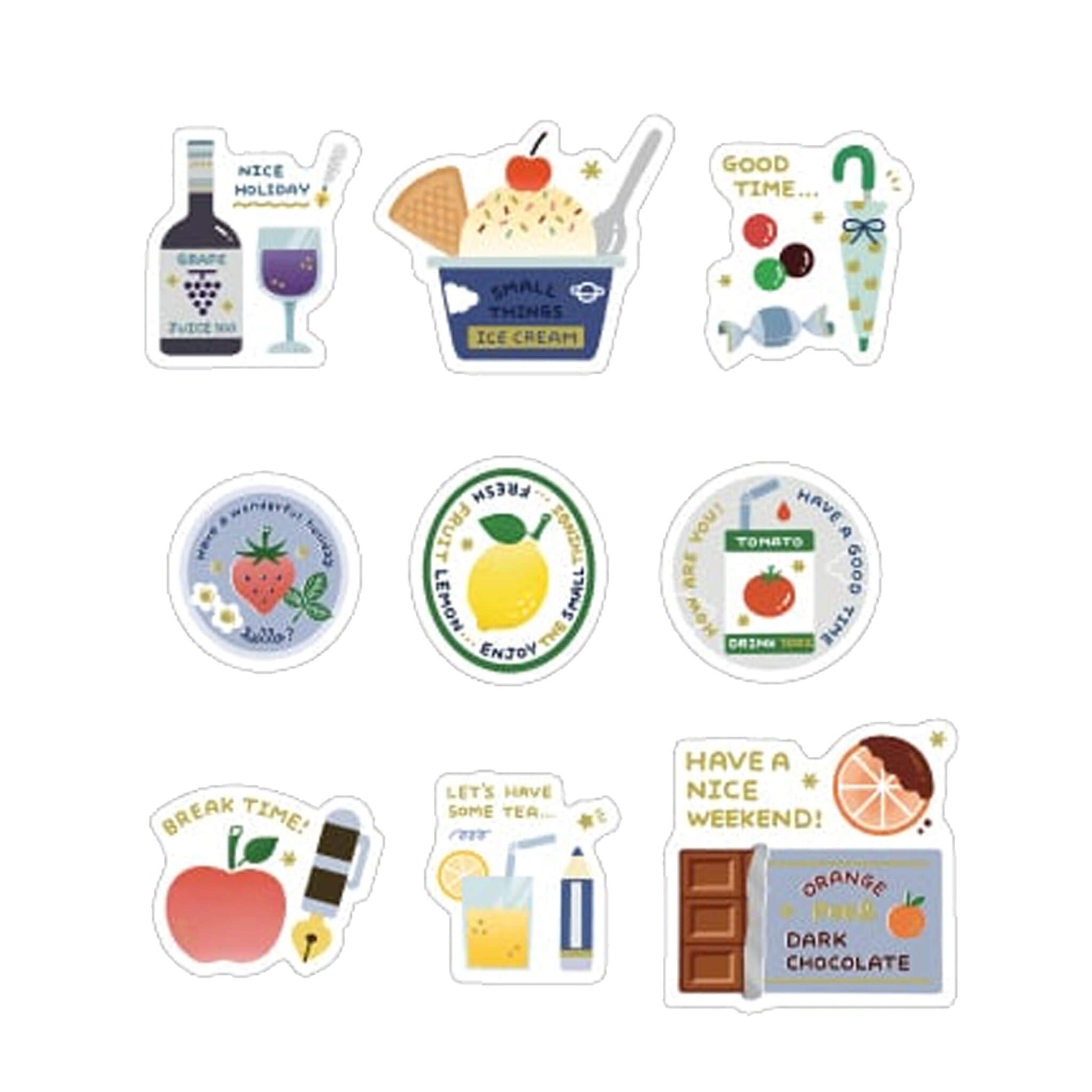 Papier Platz × Eric Gold Foil Flake Sticker - Fruits - Flake Stickers