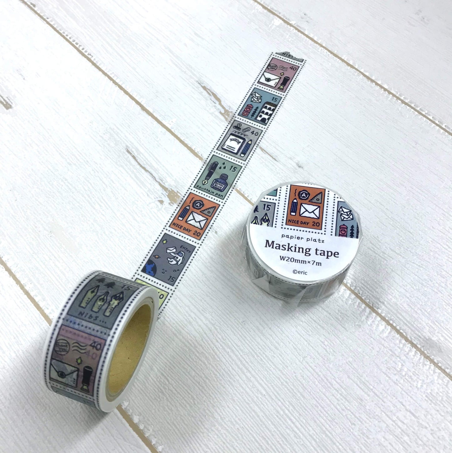 Papier Platz × Eric Washi Tape - Stamp - Washi Tapes