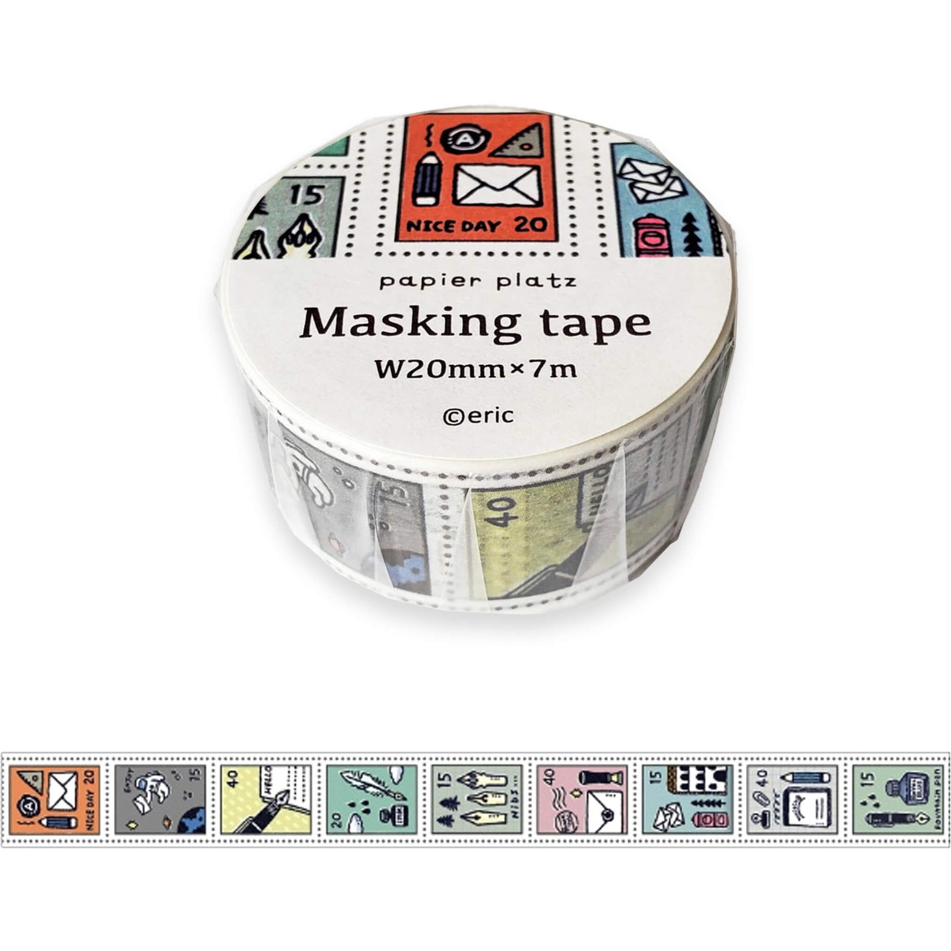 Papier Platz × Eric Washi Tape - Stamp - Washi Tapes