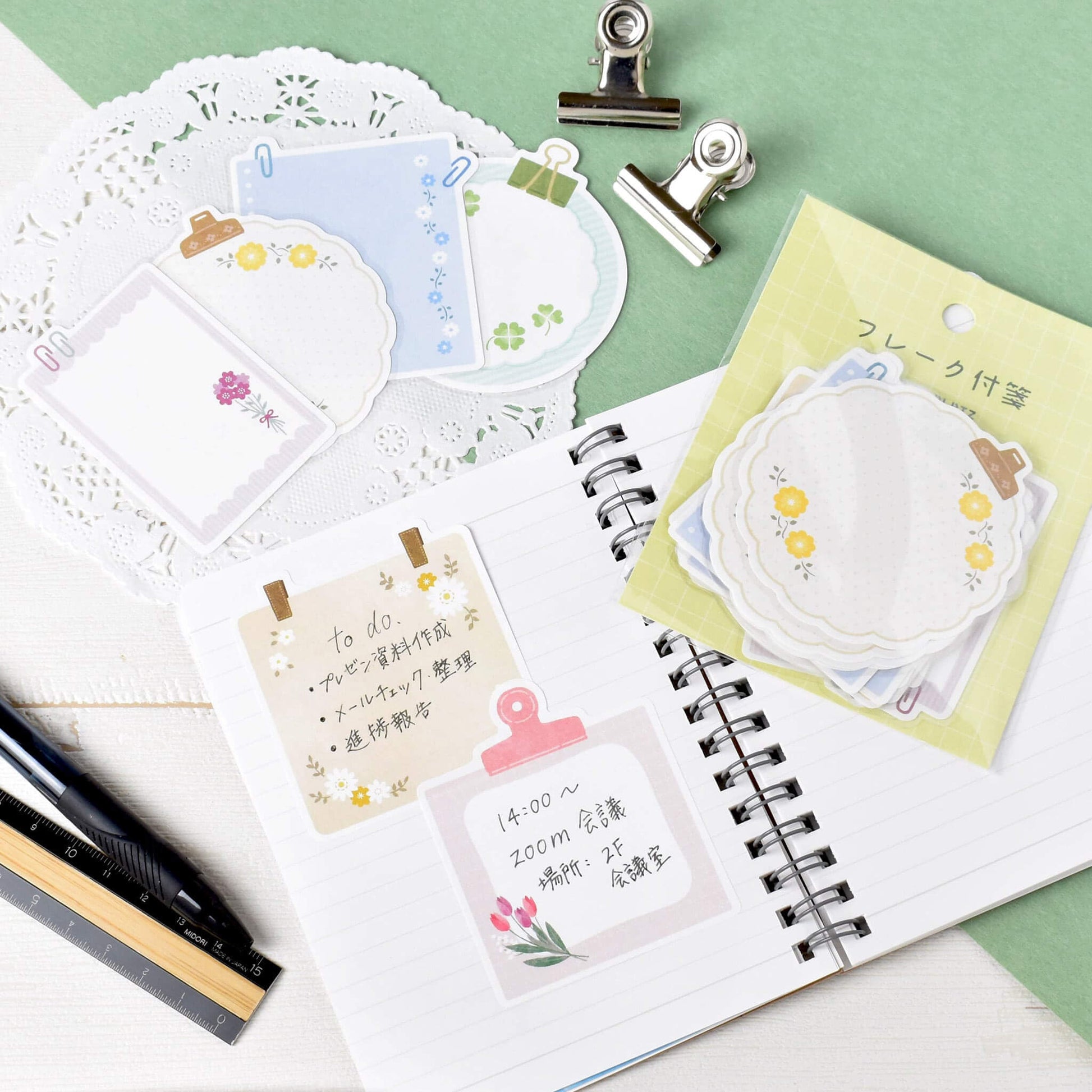 Papier Platz Flake Sticky Notes - Flower - Sticky Notes