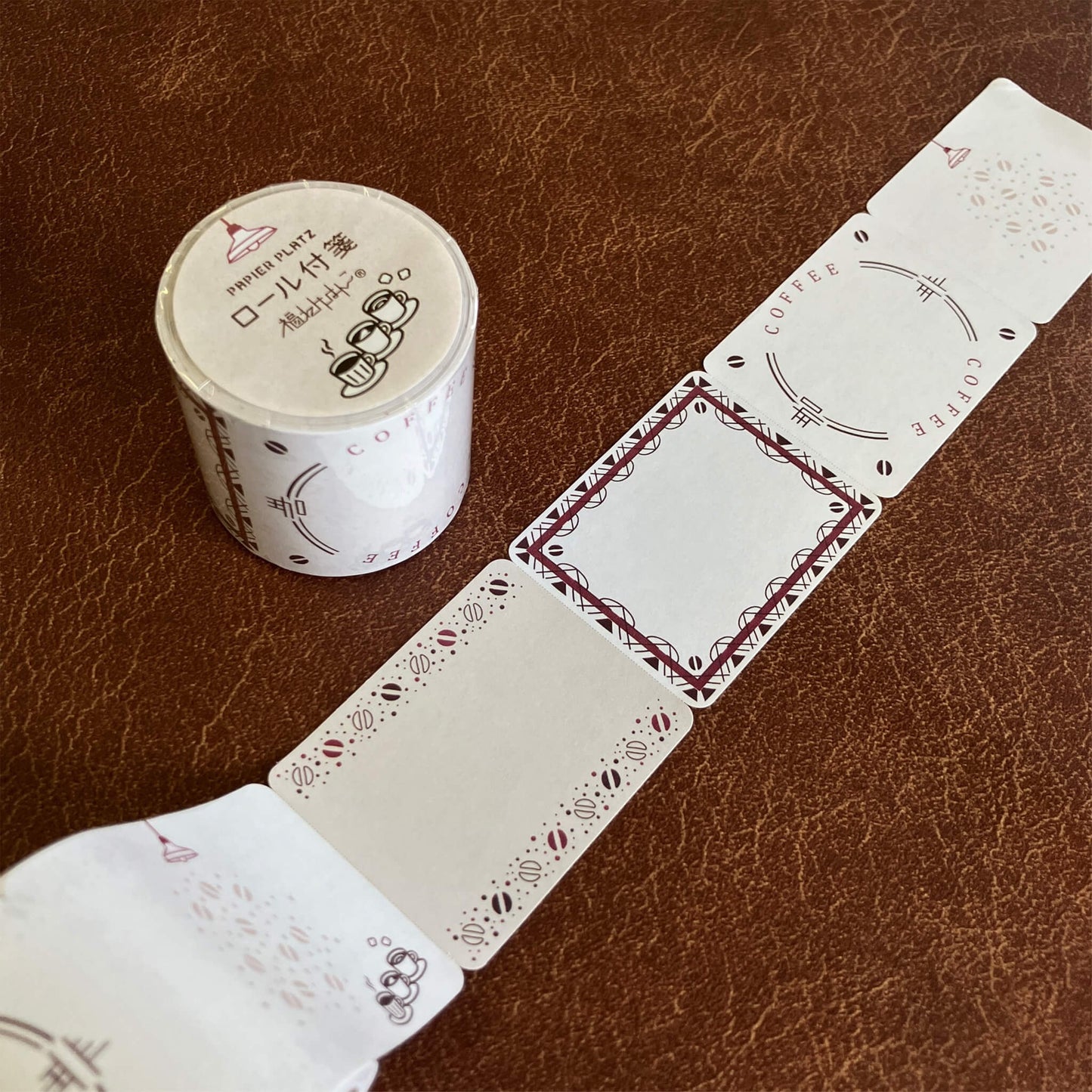 Papier Platz × Fukuwake Hanko Roll Sticky Notes - Coffee and Cup - Sticky Notes