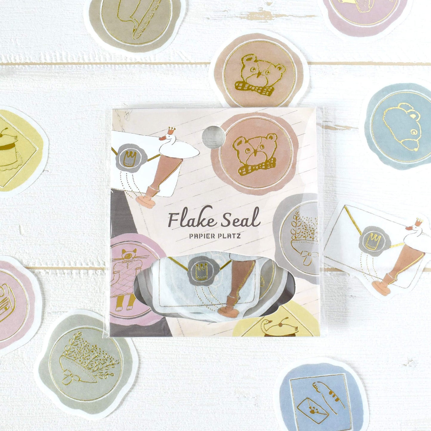 Papier Platz × Tobimatsu Shoichiro Gold Foil Flake Sticker - Sparkling Wax Seals - Flake Stickers