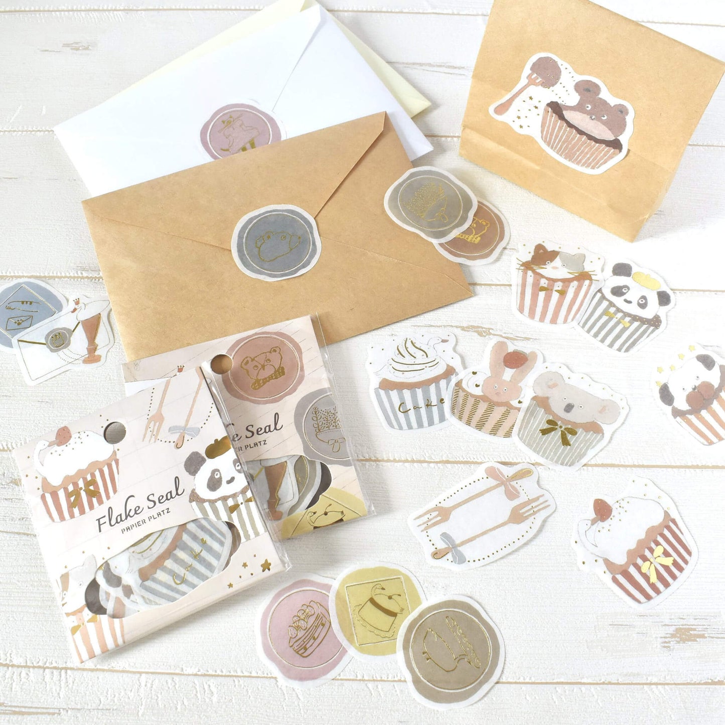 Papier Platz × Tobimatsu Shoichiro Gold Foil Flake Sticker - Sparkling Wax Seals - Flake Stickers
