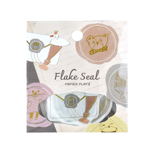 Papier Platz × Tobimatsu Shoichiro Gold Foil Flake Sticker - Sparkling Wax Seals - Flake Stickers