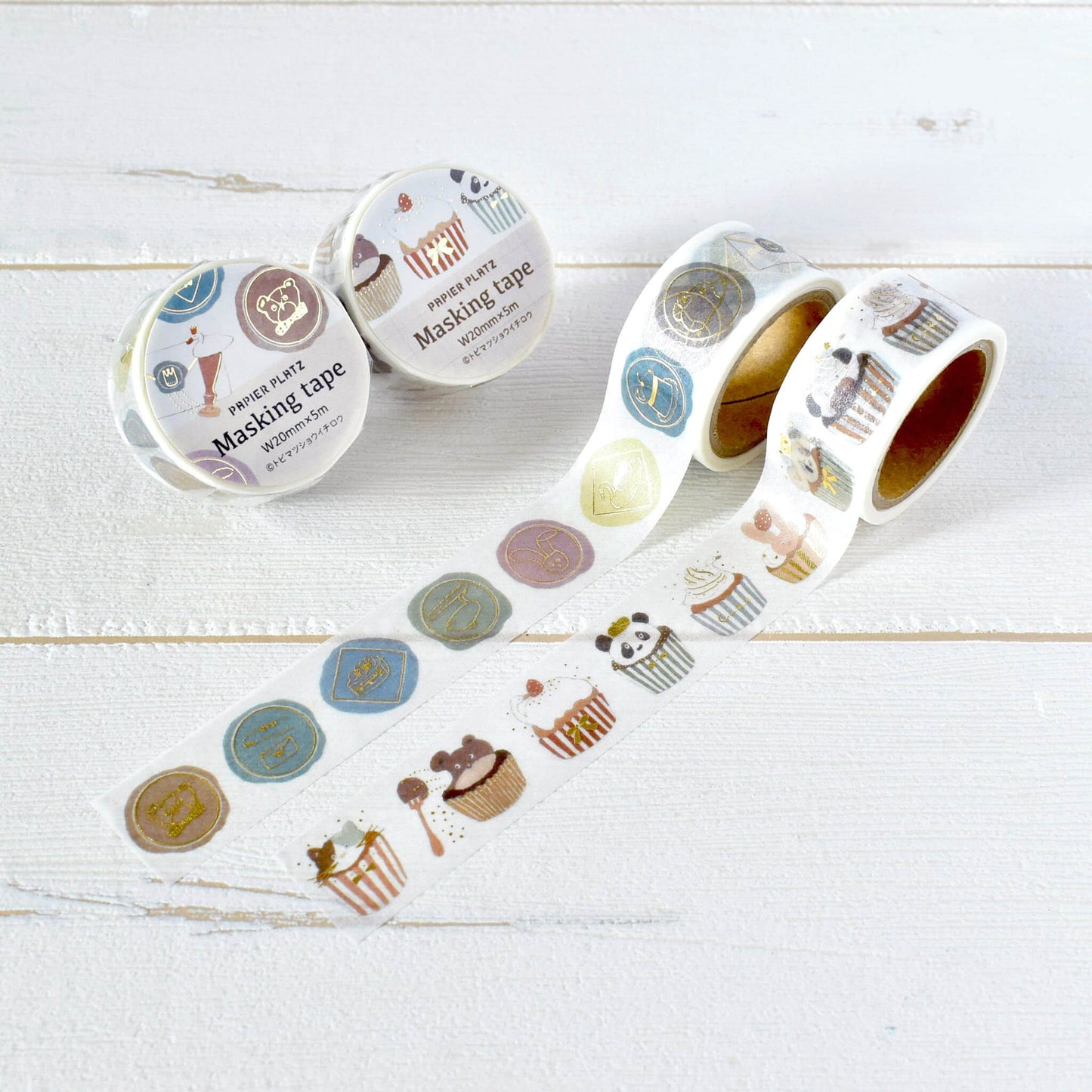 Papier Platz × Tobimatsu Shoichiro Gold Foil Washi Tape - Sparkling Wax Seals - Washi Tapes