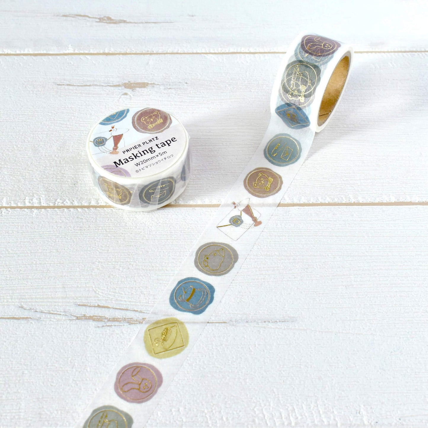 Papier Platz × Tobimatsu Shoichiro Gold Foil Washi Tape - Sparkling Wax Seals - Washi Tapes