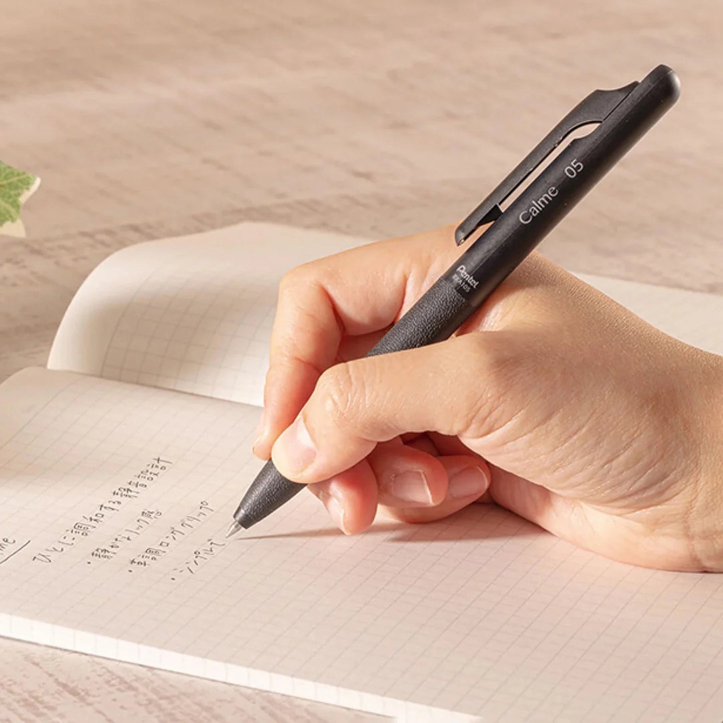 Pentel Calme Ballpoint Pen 0.5mm Black Ink - Beige - Ballpoint Pens