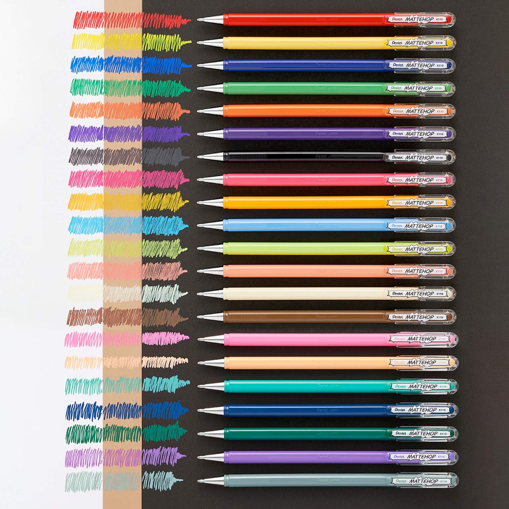 Pentel Mattehop Gel Roller Pen 21 - Color Complete Box Set - Gel & Rollerball Pens