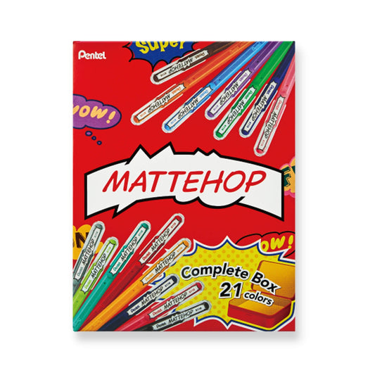 Pentel Mattehop Gel Roller Pen 21 - Color Complete Box Set - Gel & Rollerball Pens