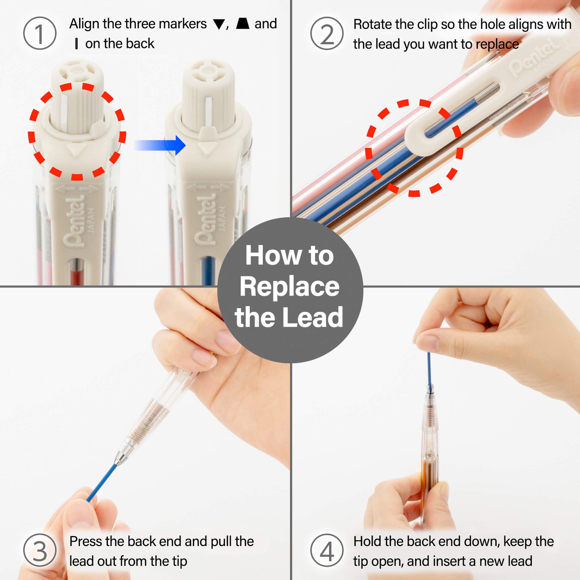 Pentel Multi 8 Colored Pencil Replacement Refill - Black - Pencil Leads