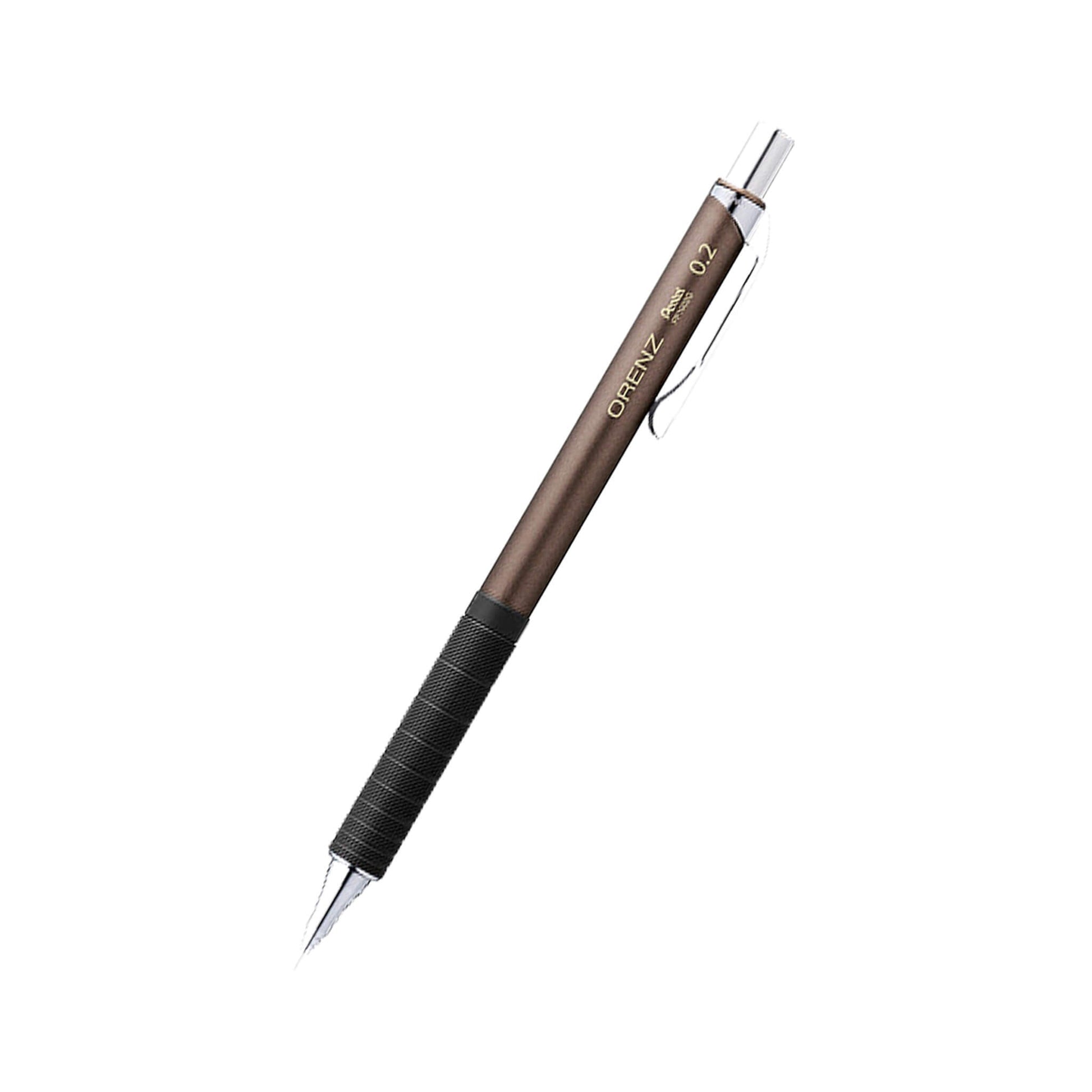 Pentel Orenz Mechanical Pencil Metal Grip Type 0.2mm - Brown - Mechanical Pencils