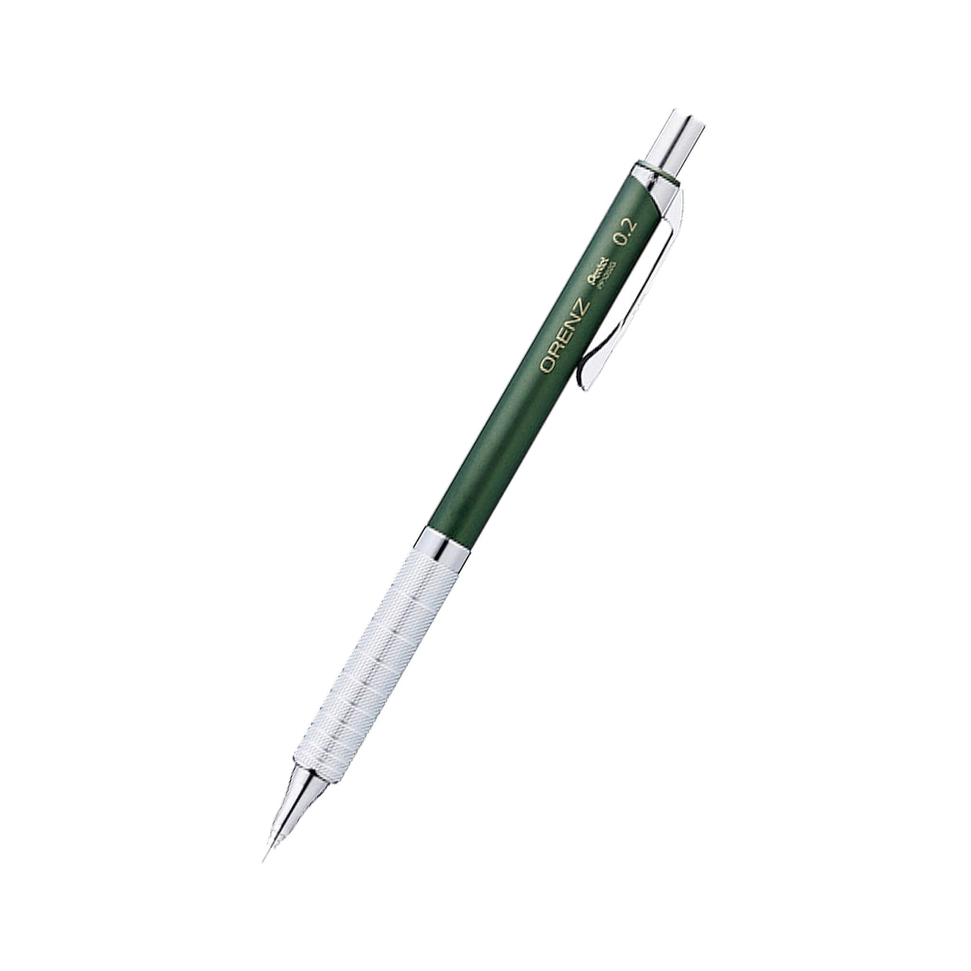 Pentel Orenz Mechanical Pencil Metal Grip Type 0.2mm - Dark Green - Mechanical Pencils