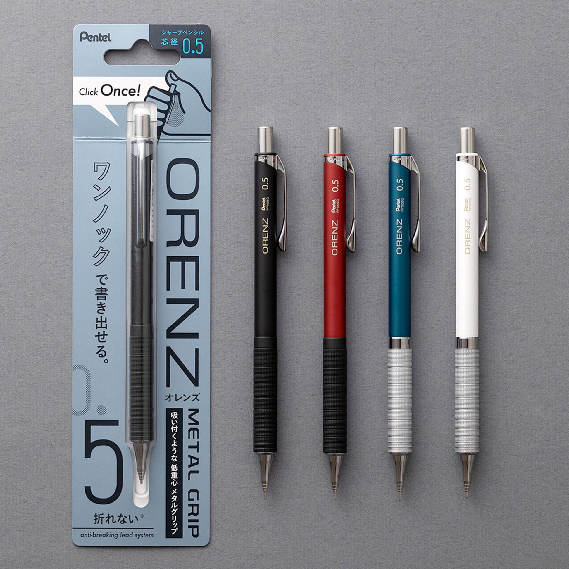 Pentel Orenz Mechanical Pencil Metal Grip Type 0.5mm - Black - Mechanical Pencils