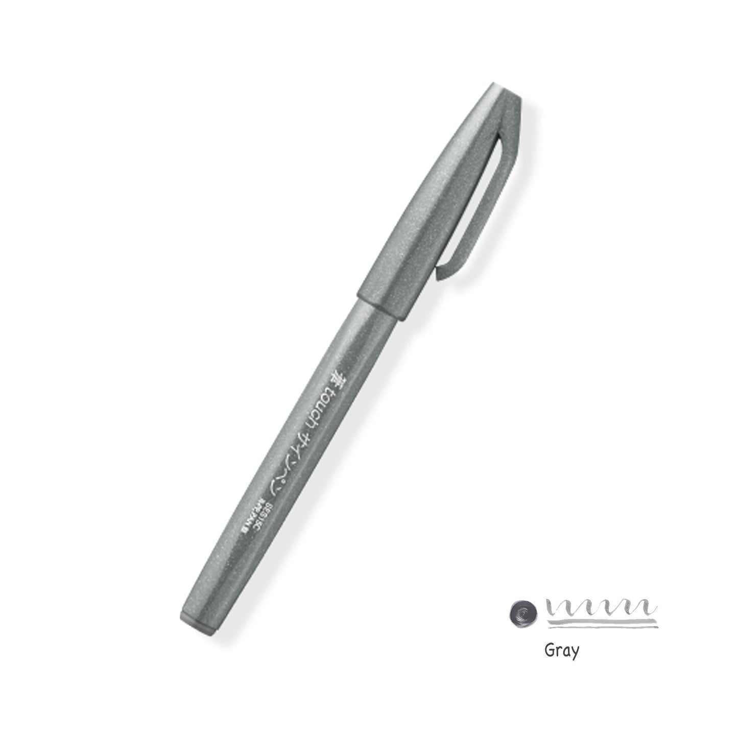 Pentel Fude Touch Brush Sign Pen (All 30 Colors) - Brush Pens - Gray -