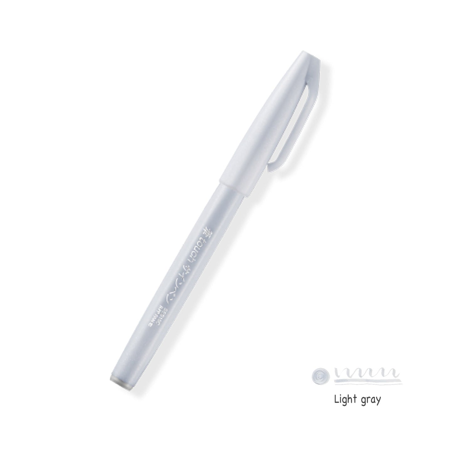 Pentel Fude Touch Brush Sign Pen (All 30 Colors) - Brush Pens - Light Gray -