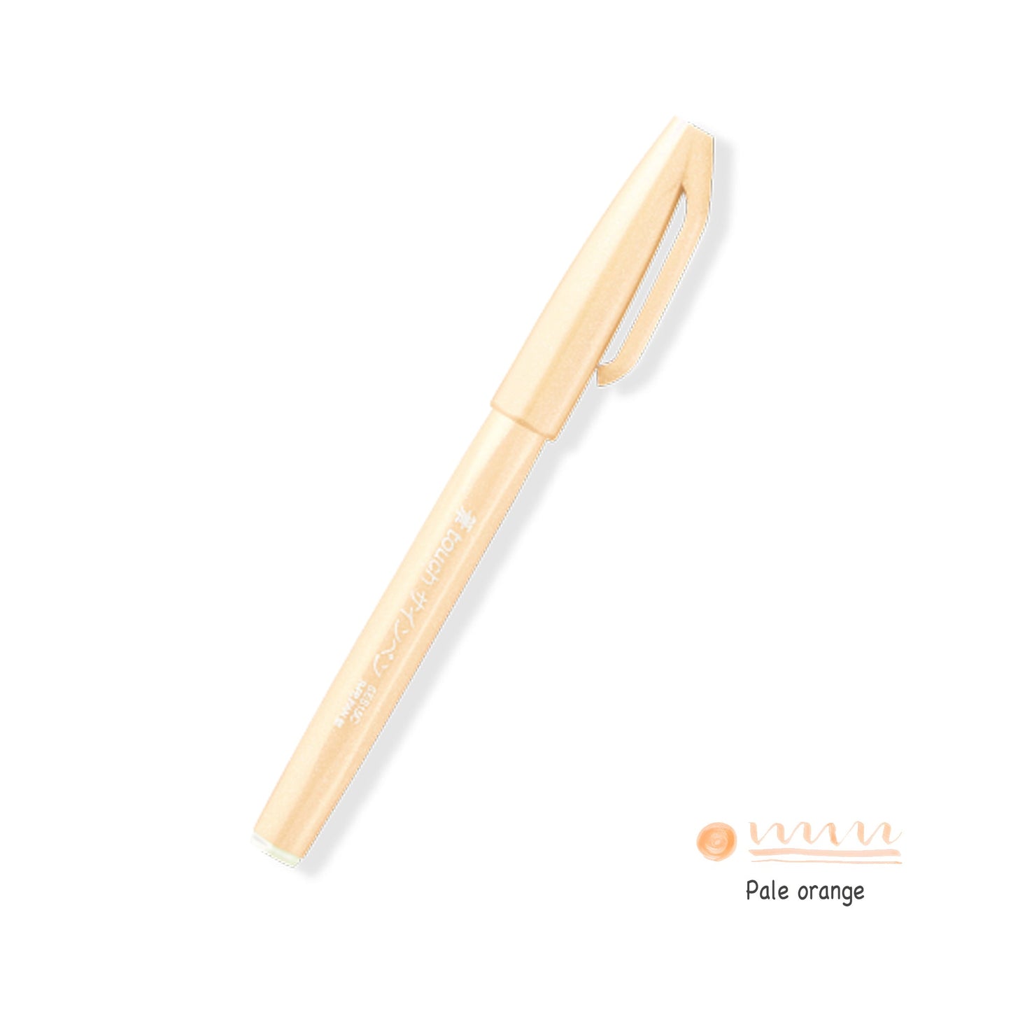 Pentel Fude Touch Brush Sign Pen (All 30 Colors) - Brush Pens - Pale Orange -