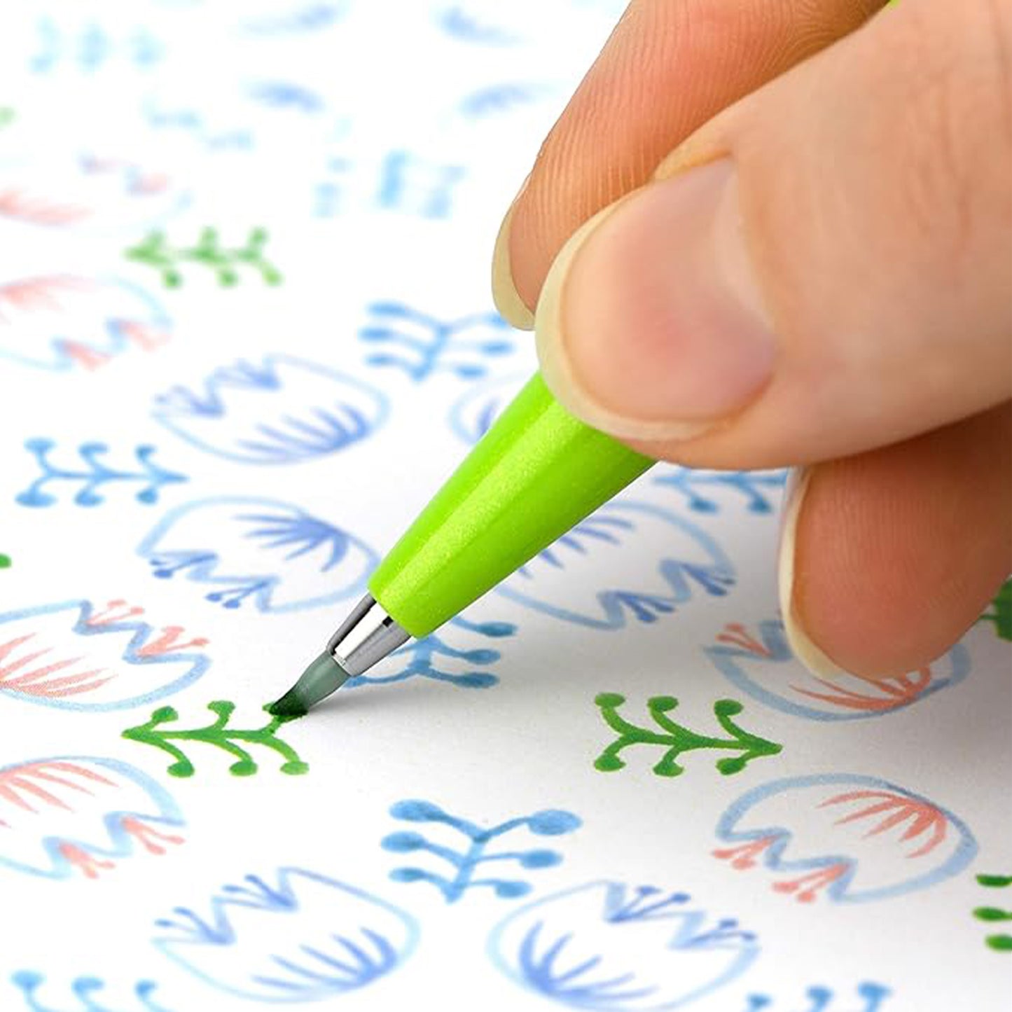 Pentel Fude Touch Brush Sign Pen (All 30 Colors) - Lime Green - Brush Pens