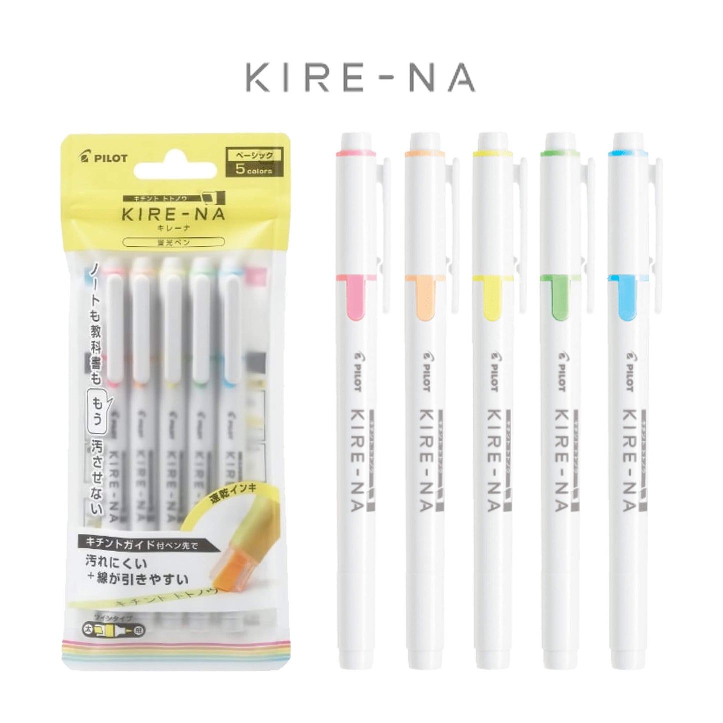 Pilot KIRE - NA Highlighter Basic Colors - 5 - Color Set - Highlighters
