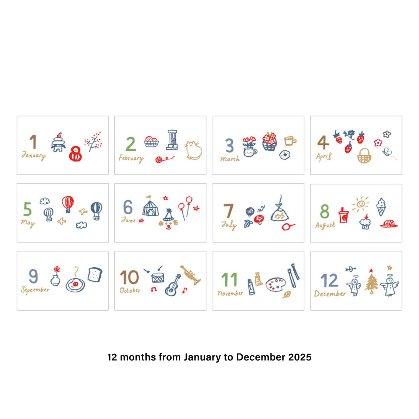 Ryu - Ryu 2025 3 - Month Desk Calendar Illustration - Calendars