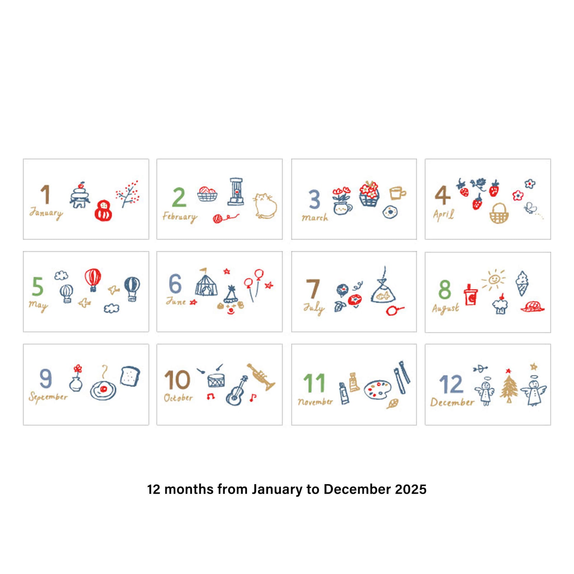 Ryu - Ryu 2025 3 - Month Desk Calendar Illustration - Calendars