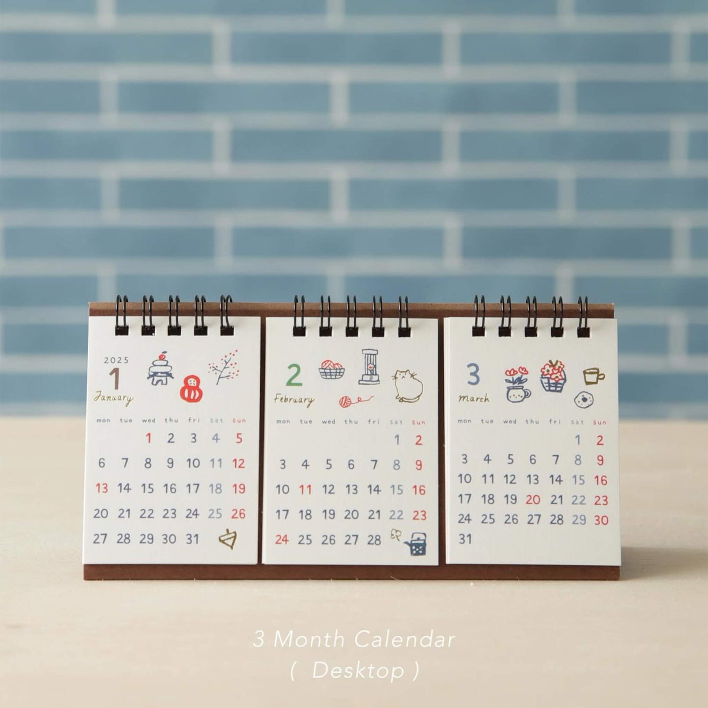Ryu - Ryu 2025 3 - Month Desk Calendar Illustration - Calendars