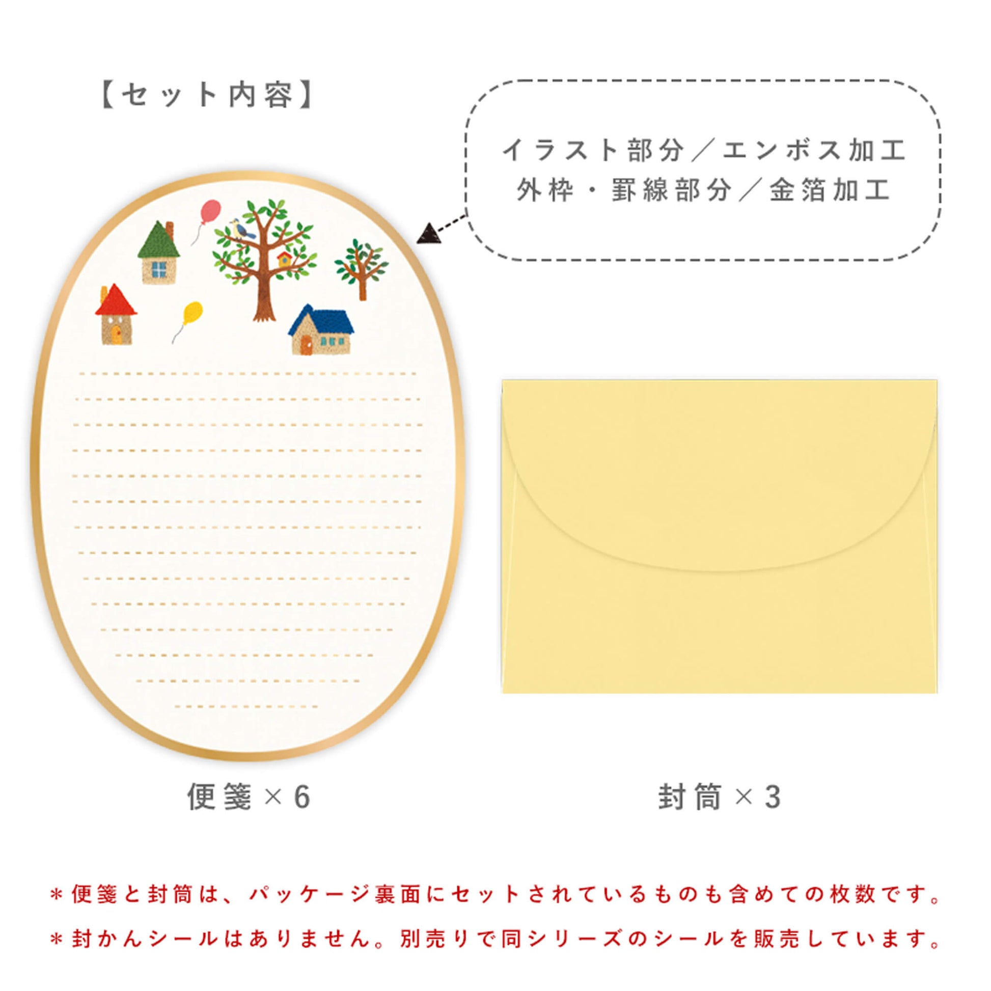 Ryu - Ryu Embroidery Series Letter Set - House - Letter Writing Sets