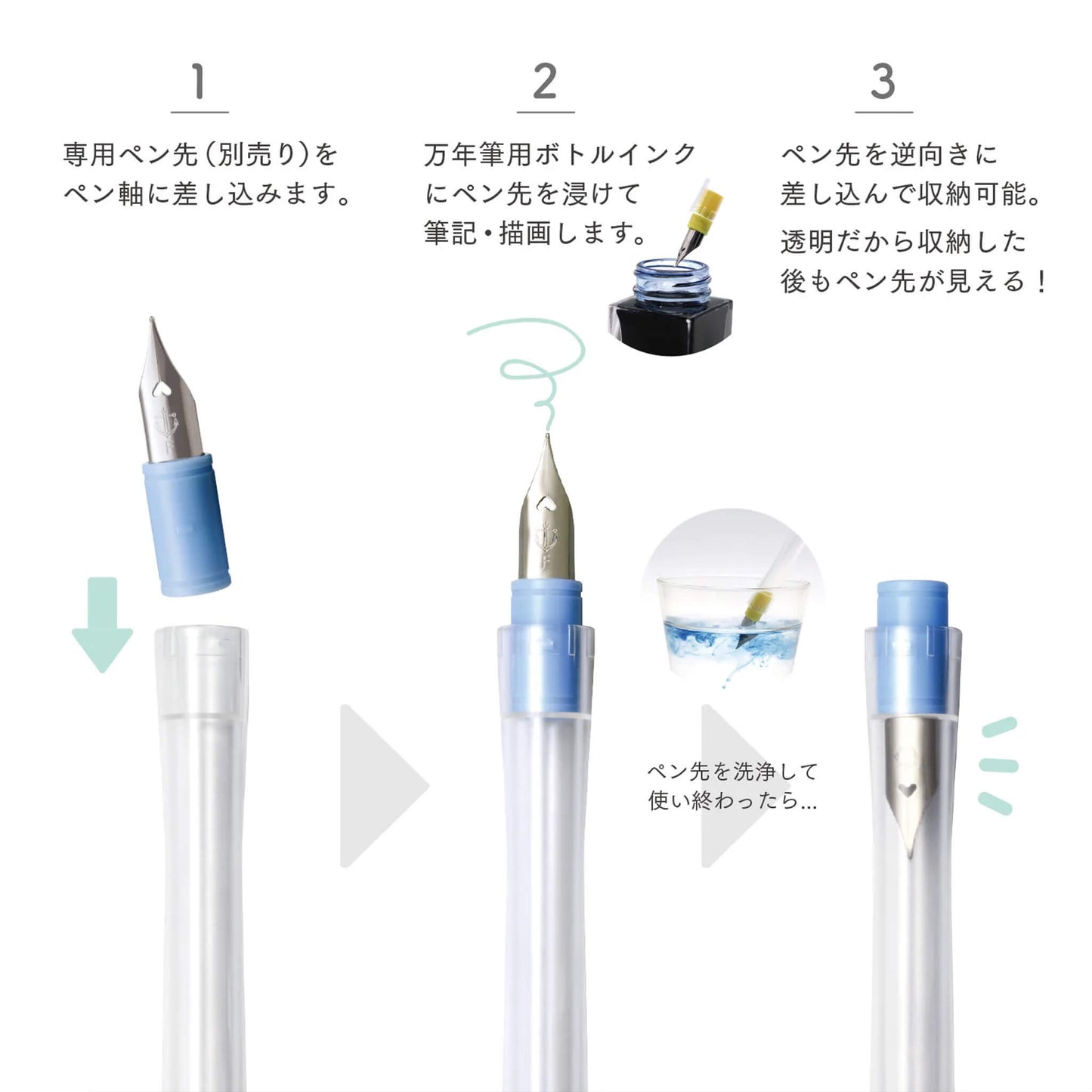 Sailor Hocoro Dip Pen Barrel - White - Dip Pens