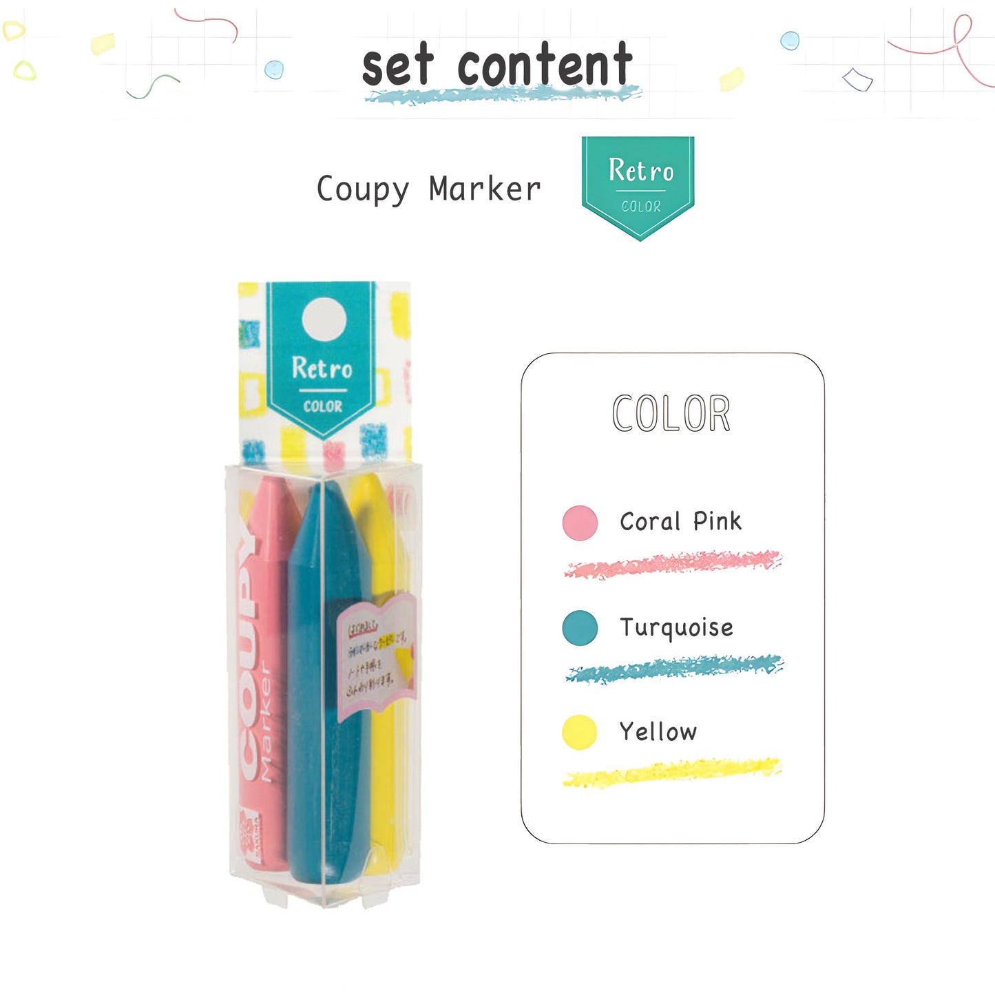 Sakura Coupy Marker 3 - Color Set - Retro - Colored Pencils