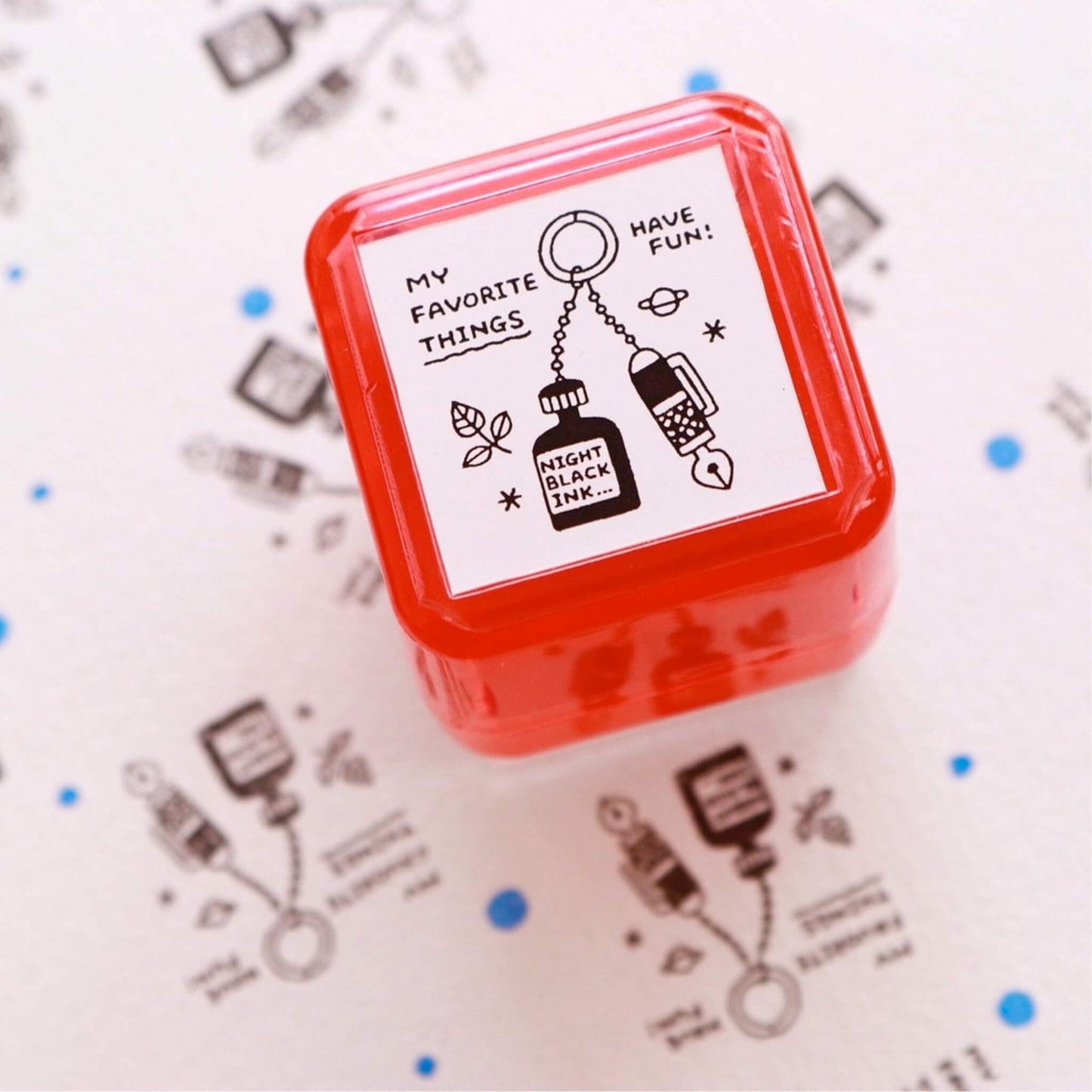 SANBY × Eric Small Things Pre - inked Stamp - Key Ring - Pre - inked Stamps