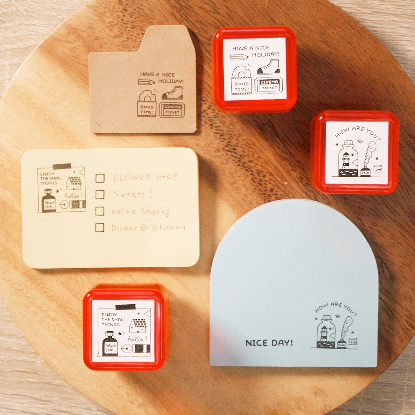 SANBY × Eric Small Things Pre - inked Stamp - Memo - Pre - inked Stamps