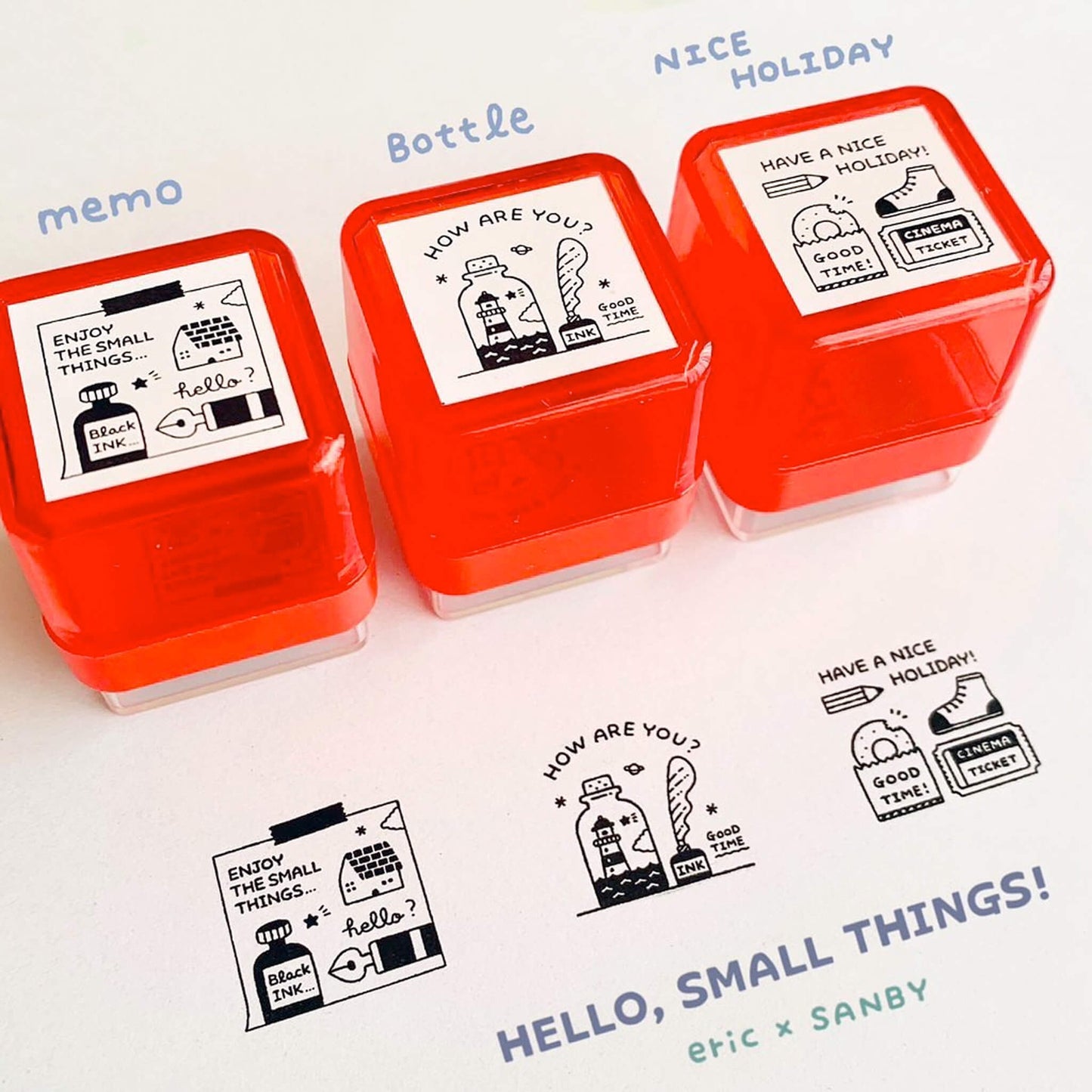 SANBY × Eric Small Things Pre - inked Stamp - Memo - Pre - inked Stamps