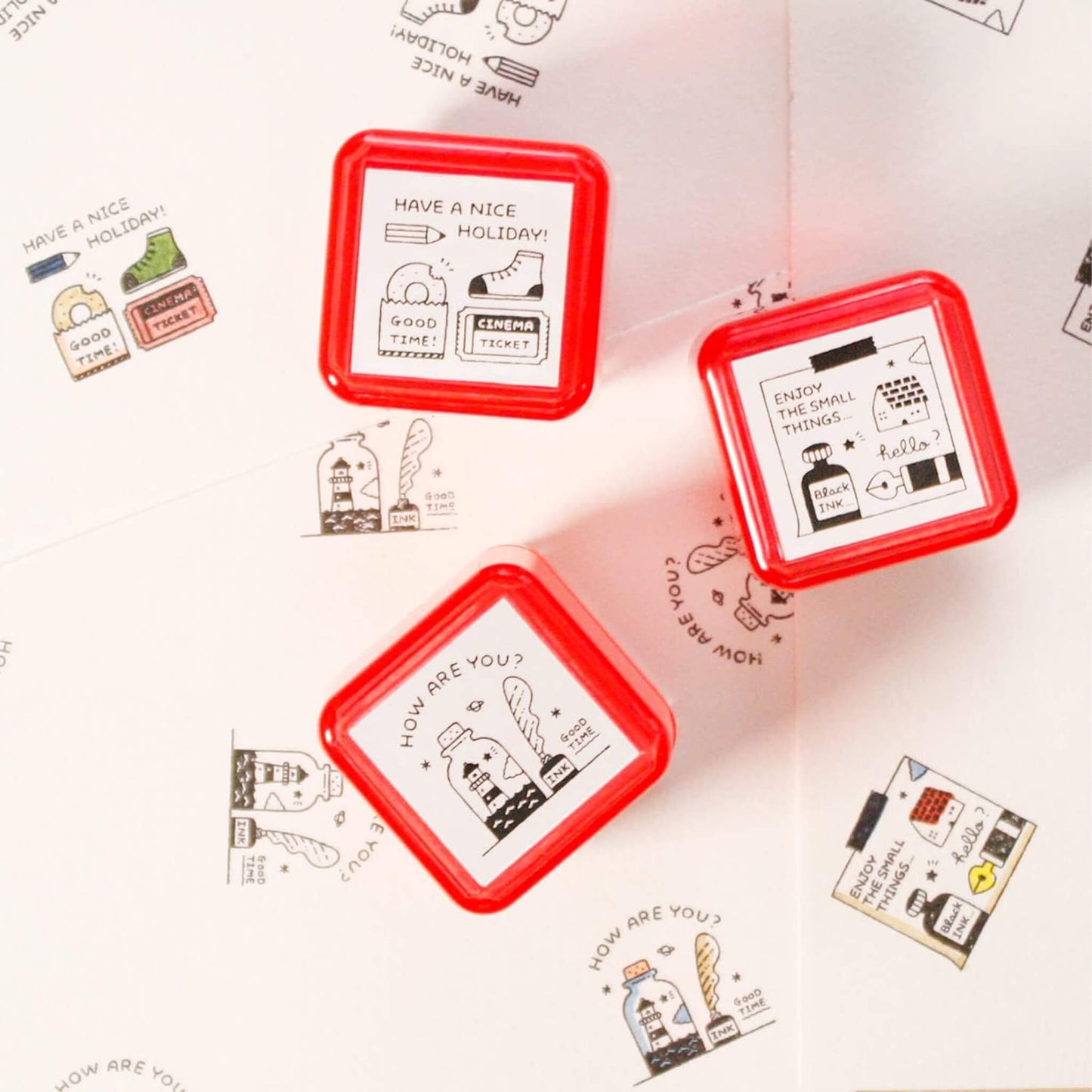 SANBY × Eric Small Things Pre - inked Stamp - Memo - Pre - inked Stamps